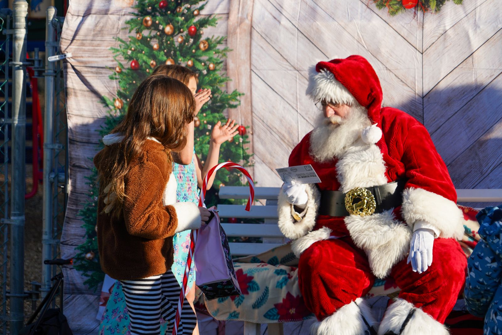 Santa Claus at the San Diego Country Estates Holiday Fair in Ramona Oaks Park